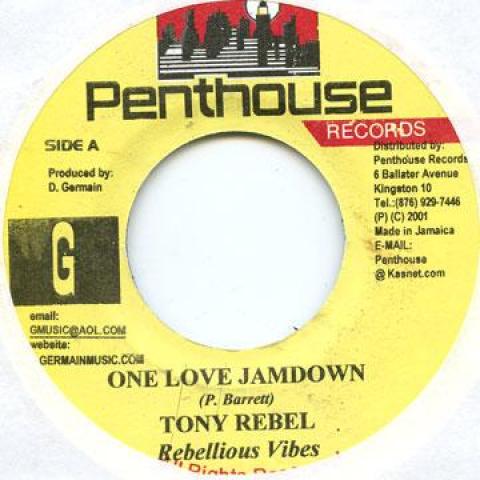 

7inch Record TONY REBEL - One Love Jamdown Penthouse 2001 Jamaica Reggae, Ska & Dub