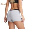 Women's Cotton Menstrual Briefs 4-Layer Leak-Proof Middle Waist Period Underwear Nighttime Absorbent Boyshorts for Heavy Flow Ladies Girls