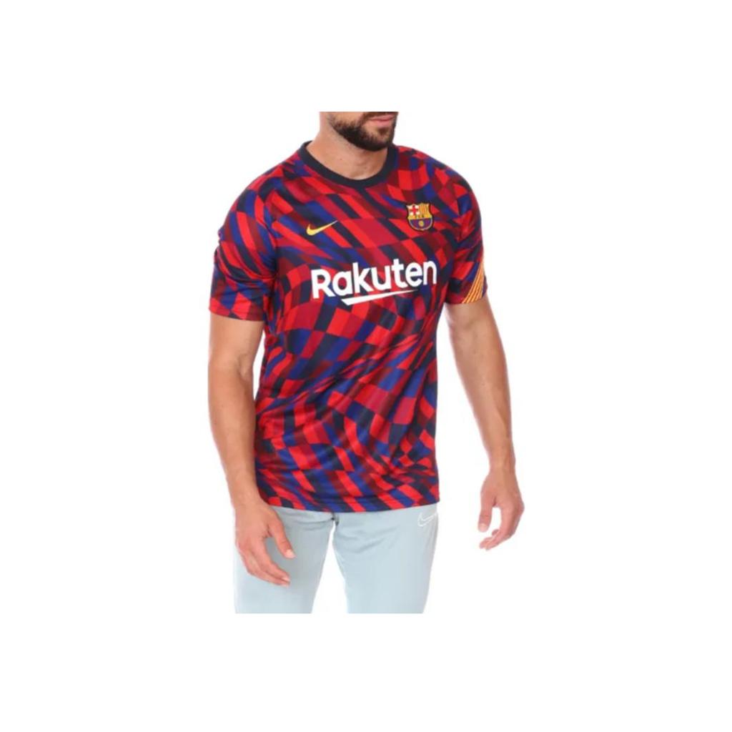 Nike FC Barcelona 20-21 Season Home Grid Short Sleeve Soccer Jersey Men Tops Multi CD5812-658