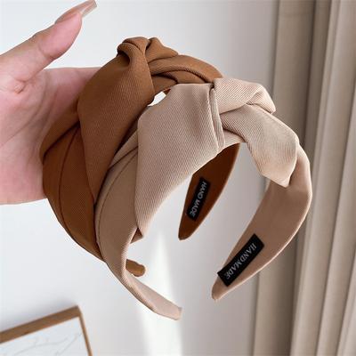 Fashion Women's And Girls Headbands Solid Twill Cloth Knotted Hairbands for Ladies Hair Hoop Accessories