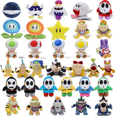 33 Stil Mario Bros Peluş Zincir Chomp Kral Boo Yıldız Kurbağa Nabbit Lemmy Bowser Jr. Utangaç Adam Ateş Çiçeği Kral Bob-omb Peluş Oyuncaklar