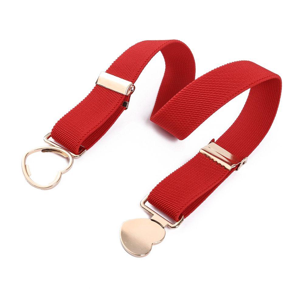 Canvas Zinc Zinc Alloy Solid Color Waist Belt Heart Shape Buckle Children Stretch Belts Punch-free Waistband