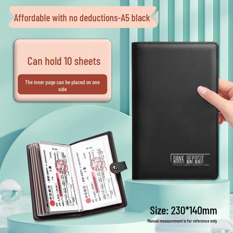 Multifunctional Large Deposit Certificate and Money Holder Clip for Bank Use