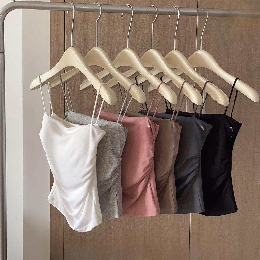 Crop Tops mit Brustpolster, einfarbig, Neckholder-Tanktop für Damen, Sommer-Camis, rückenfreies Camisole, modisches, lässiges Tube-Top, ärmelloses Cropped-Weste