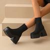 Plus Size Shoes for Women 36-42 Autumn Fashion Women Platform High Heel Non-slip Comfortable Ankle Boots Casual Women Footwear