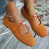 Flat Shoes Autumn New Round Toe Shallow Suede Soft Sole Non-slip Plus Size Women's Shoes
