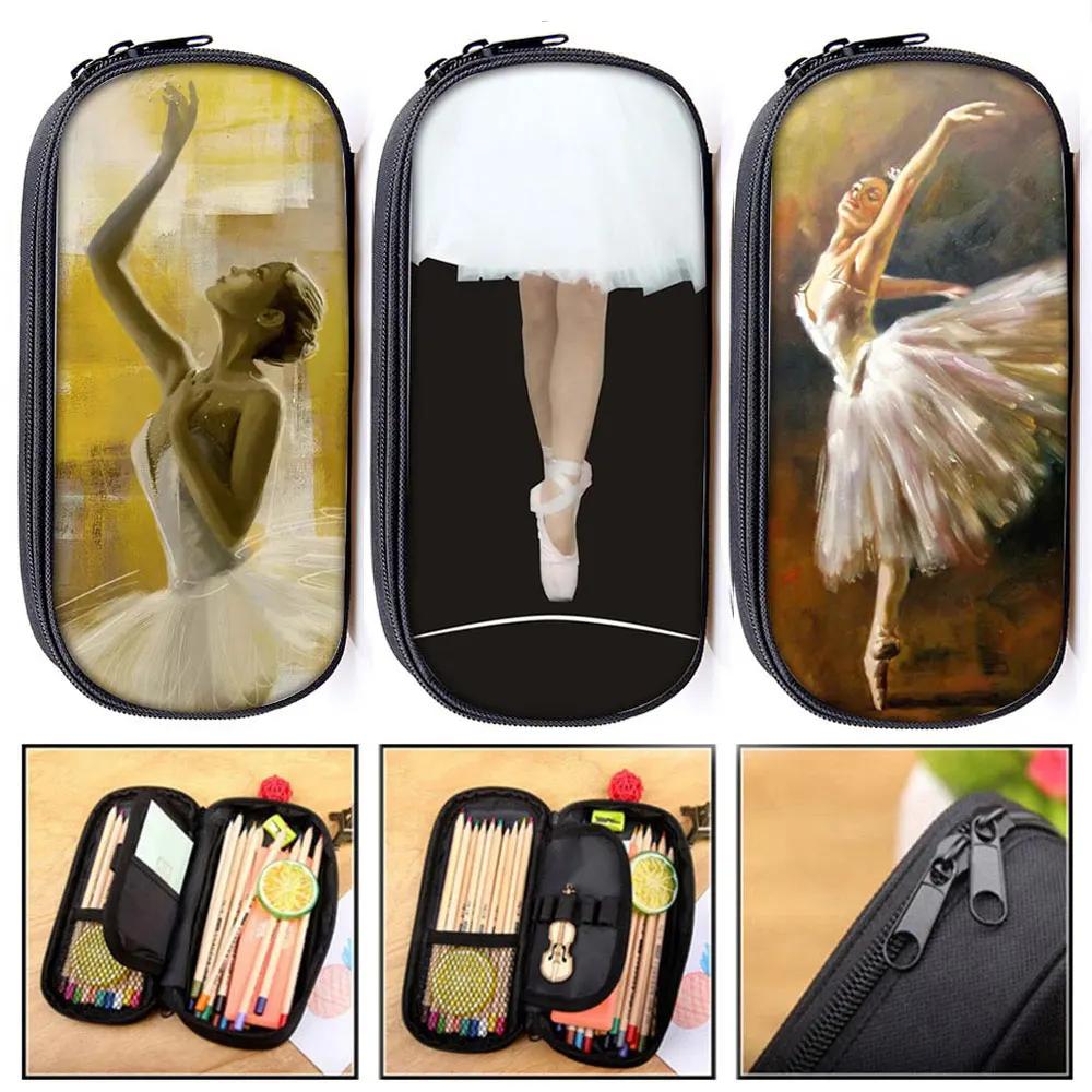 Elegant Ballet Dancing Girls Make Up Bags Pencil Holder Newly Children School Case Make Up Stationery Kids Gift