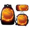 Elementary school students' simple large capacity basketball backpack, 1-3 grade lunch bag, pencil case, children's backpack
