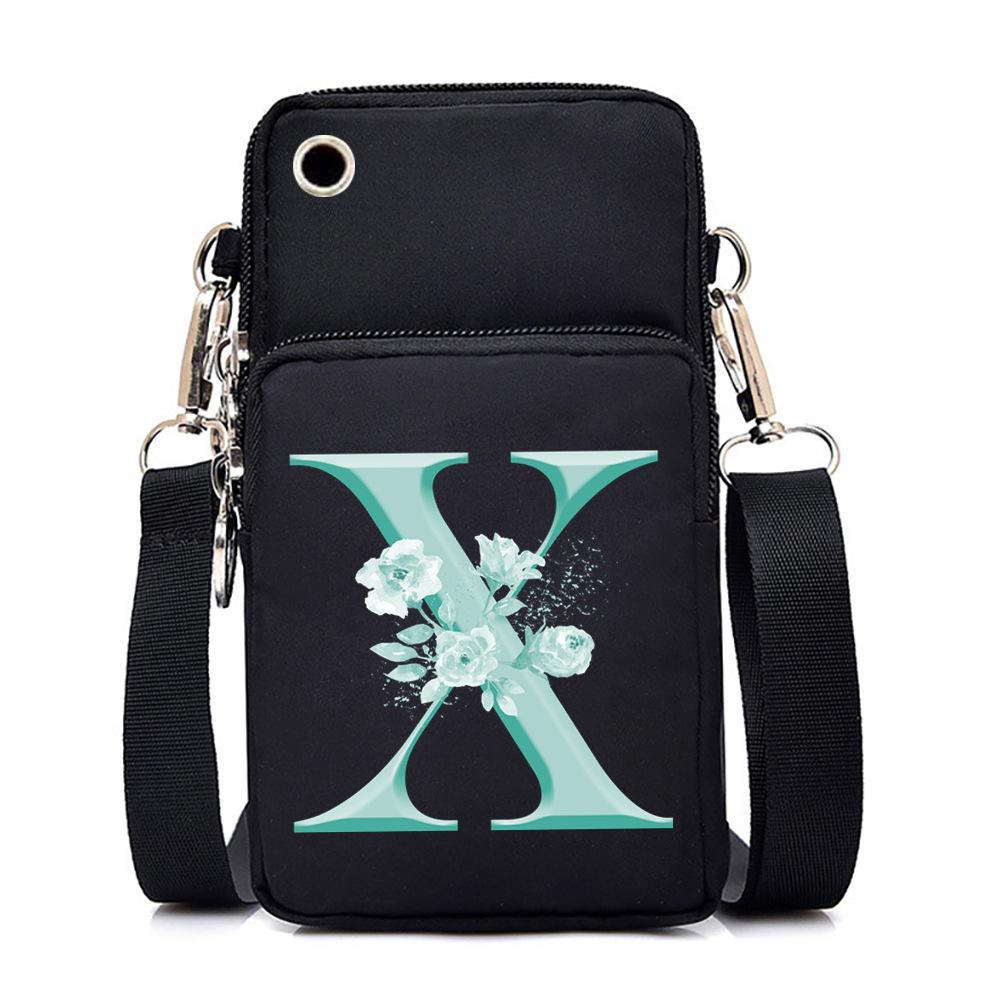 Crossbody Bag 26Alphabet Printed Letters Trend Shoulder Bag Mobile Phone Change Bag