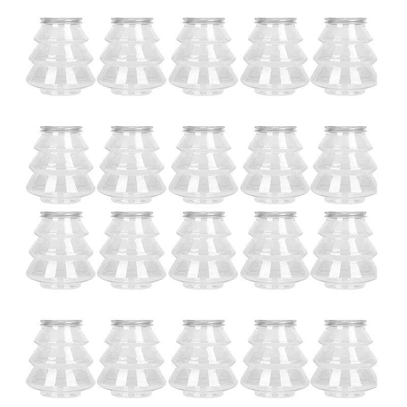 1-20pc 500ml Christmas Candy Biscuits Bottle Christmas Tree Milk Tea Bottle Cookie Snack Chocolate Storage Jar Box Food Containe