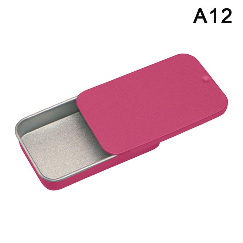 Tinplate Box Slide Lid Push Pull Box Drawer Balm Box Portable Box Mini Aromatherapy Jar Candy Small Iron Box Gift Box