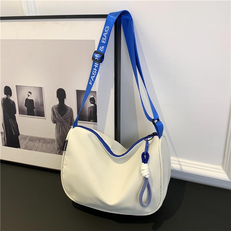 Women's Large Capacity Nylon Crossbody Bag with Wide Strap