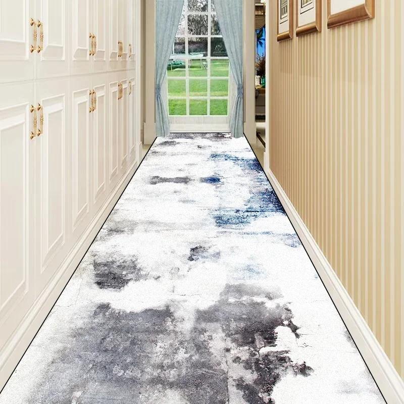 Nordic Abstract Villa Long Corridor Carpet Runner Hall Passageway Home Large Rug Stairway Comfortable Durable Washable Floor Mat