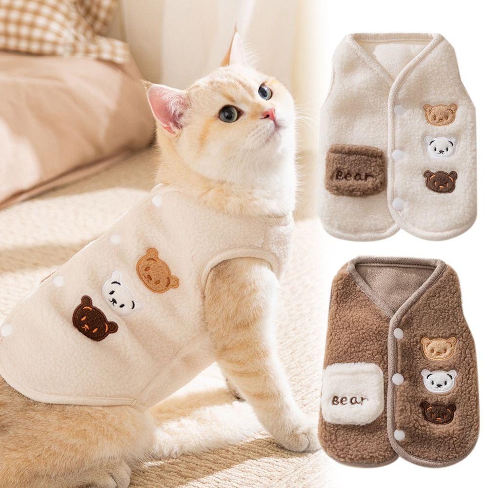Plush Pet Coat Cartoon Bear Winter Dog Jacket Fashion Dog Costume For Small Medium Dog