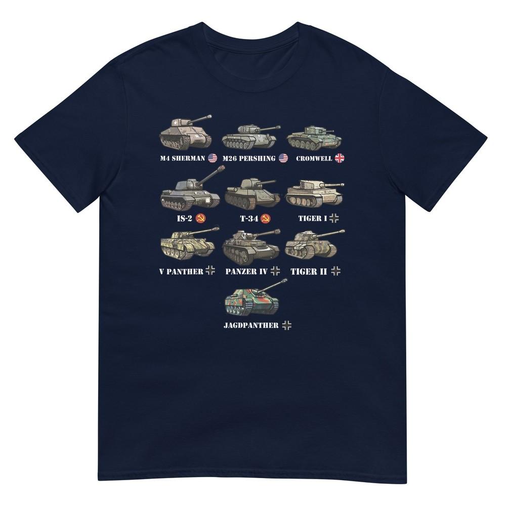 Ww2 Tanks M4 Sherunisex Panzer Iv Tiger Ii T34 History Buff Tshirt S
