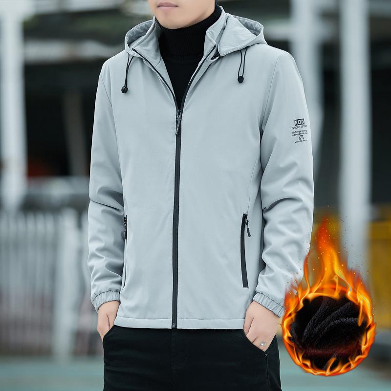 Men's Hooded Jacket Spring and Autumn New Casual Versatile Top Stand-up Collar Jacket Men's Coat Clothes