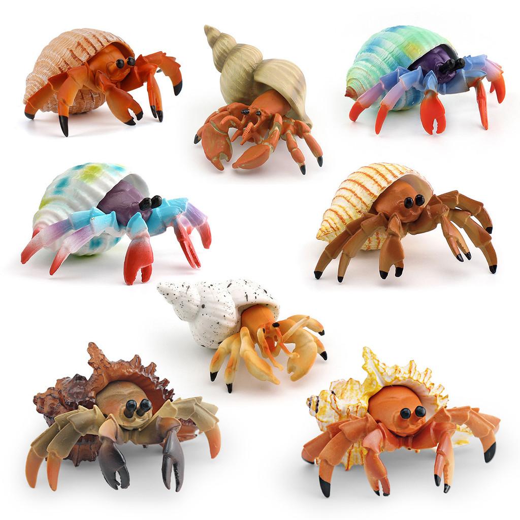 Simulation Marine Animal Pvc Hermit Crabs Sculpture For Kids Learning And Decorative Collection