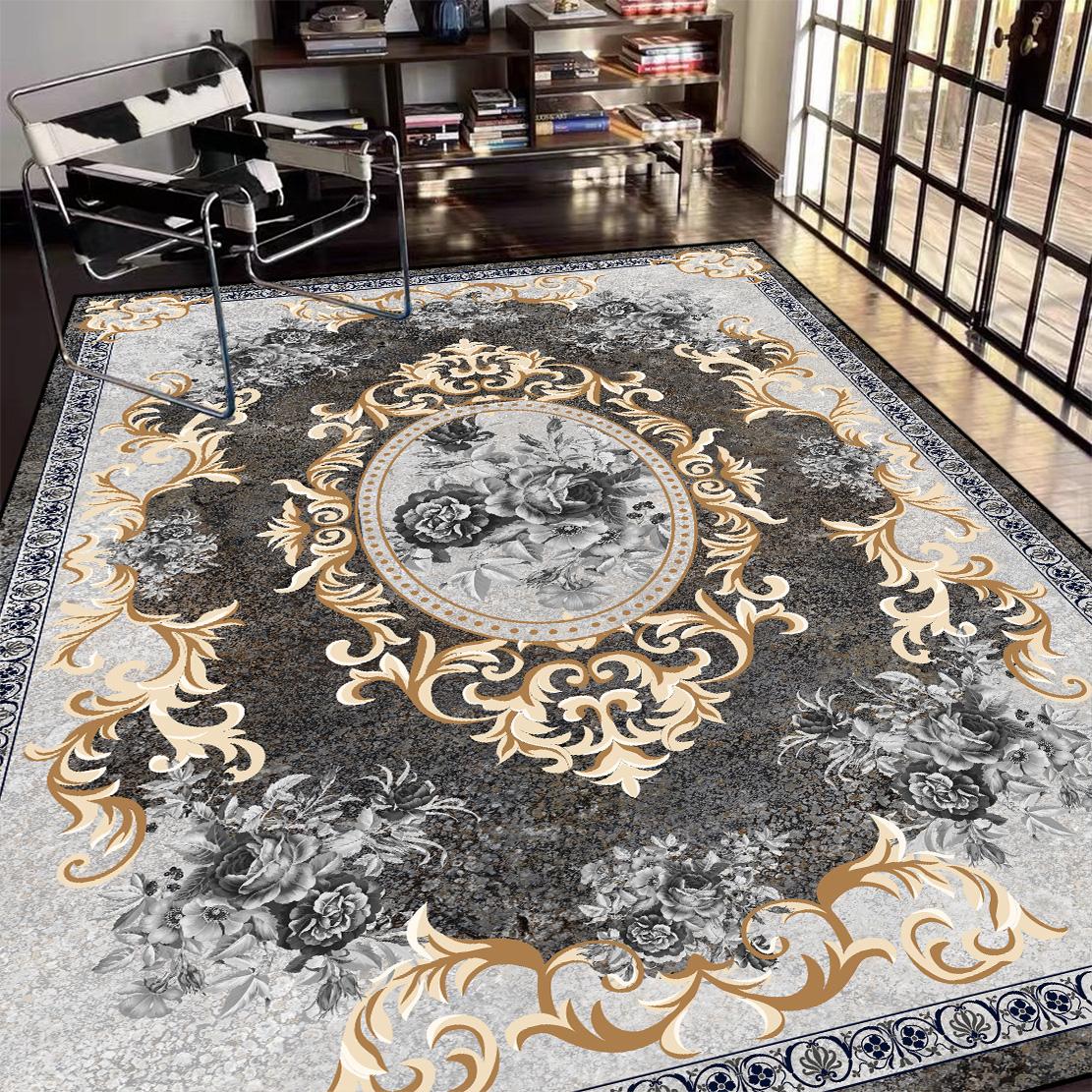 Decoración de Lujo Alfombra para el Hogar Grande Antideslizante Lavable Alfombras para Sala de Estar Franela Alfombra para Mesas de Café Personalizable Felpudo para Puerta de Entrada 200x400cm 78.7x157in