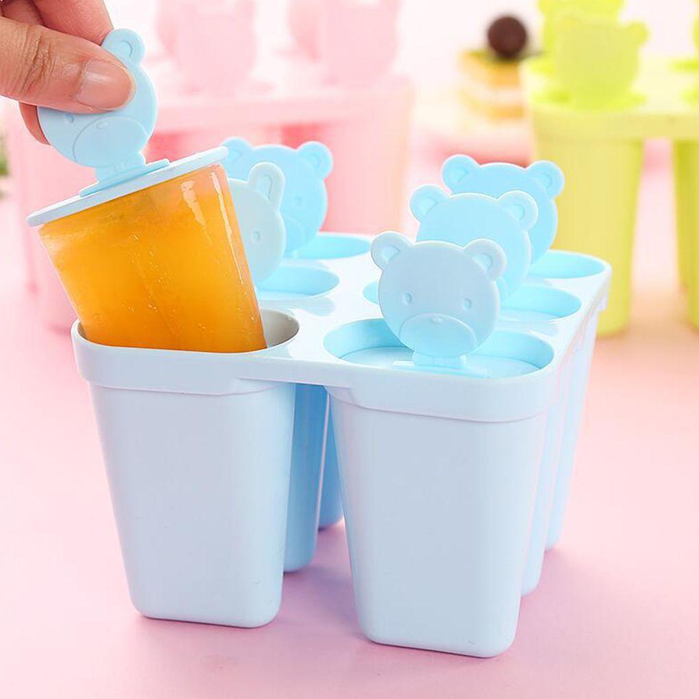 

6 ячеек DIY Ice Cream Icepop Mold Maker Блок-форма Самодельный набор