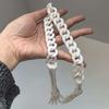 Halloween Gothic Skeleton Hand Necklace, Punk Cosplay Skull Claw Palm Choker, Halloween Costume Jewelry for Men Women