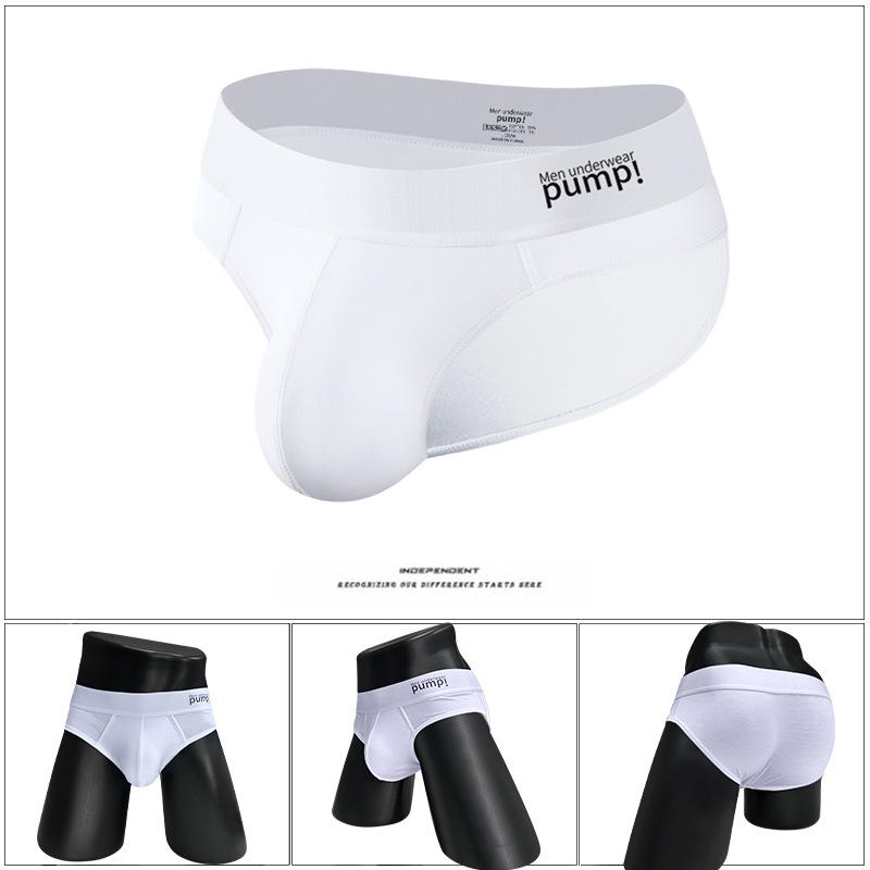 PUMPE! Atmungsaktive Baumwollunterwäsche für Herren - Schwarz/Weiß Europäische & Amerikanische Sexy Slips MP5002