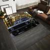 Classic Vintage Muscle Car Print Design Carpet with Supercharger Front View Suitable for Use As an Anti-slip for Room and Bedroom Sofas