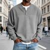 Men's V-Neck Corduroy Two-Piece Pullover Wool Sweater Color Knit Casual Top