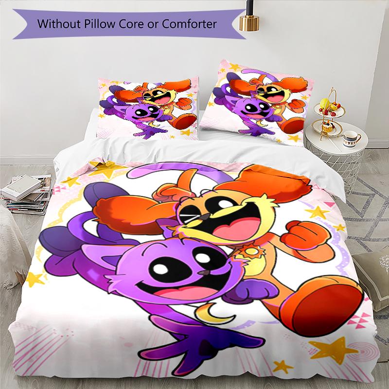 3pcs Smiling Critters1 Pattern Bedding Set Duvet Cover Set Includes Duvet Cover &pillowcases, Perfect All Season Bedroom Decoration & Gift