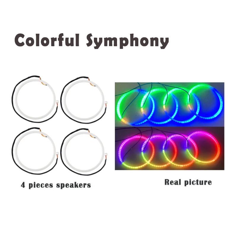 18 in 1 Symphony RGB Atmosphere Lamp Kit Parts Extend Line 20/35/75/110CM Light Strip Main/ Sub Controller storage Light Speaker