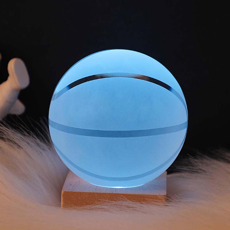Crystal Ball Night Light - Football & Basketball Theme Desktop Ornament, Perfect Birthday Gift for Boyfriend