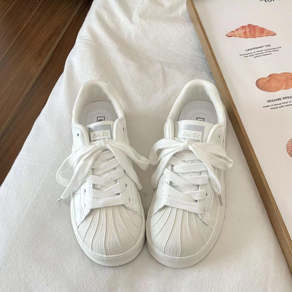 

Thick baseplate shoes women s shell head autumn and winter new niche low-top versatile sports and leisure shoes children 40 бежевий