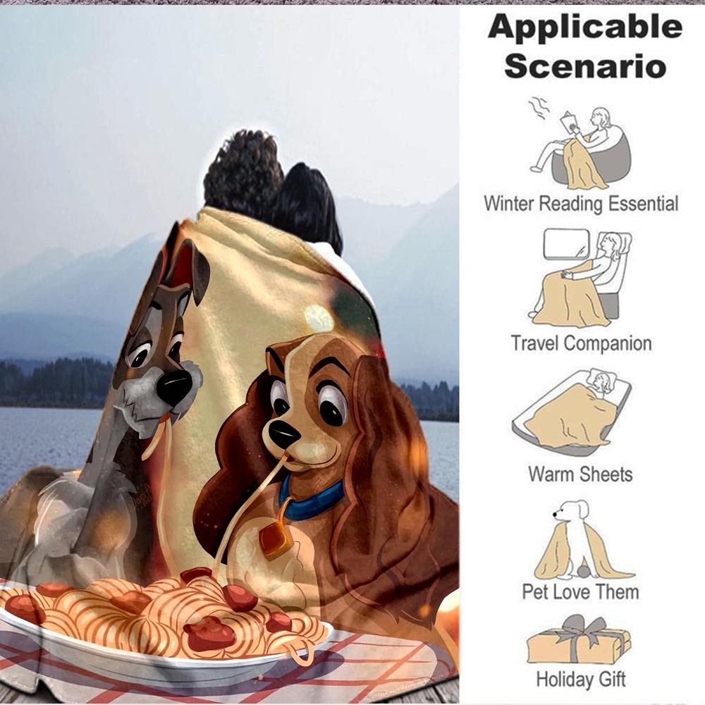 1Pc Dogs Spaghetti Together Blanket Soft And Comfortable Casual Warm Camping Travel Christmas Halloween Xmas Gift M924285