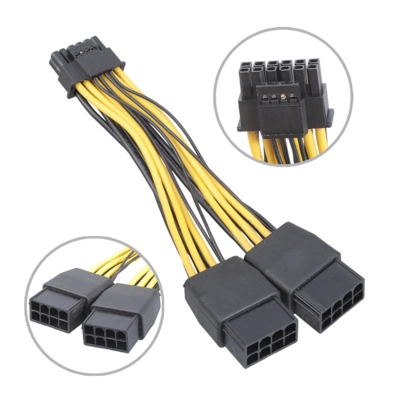 Double 8Pin 6+2PIN Female to 16Pin 12+4Pin Male Adapter Cable for RTX40 Series Stable to Motherboards Power Transfer