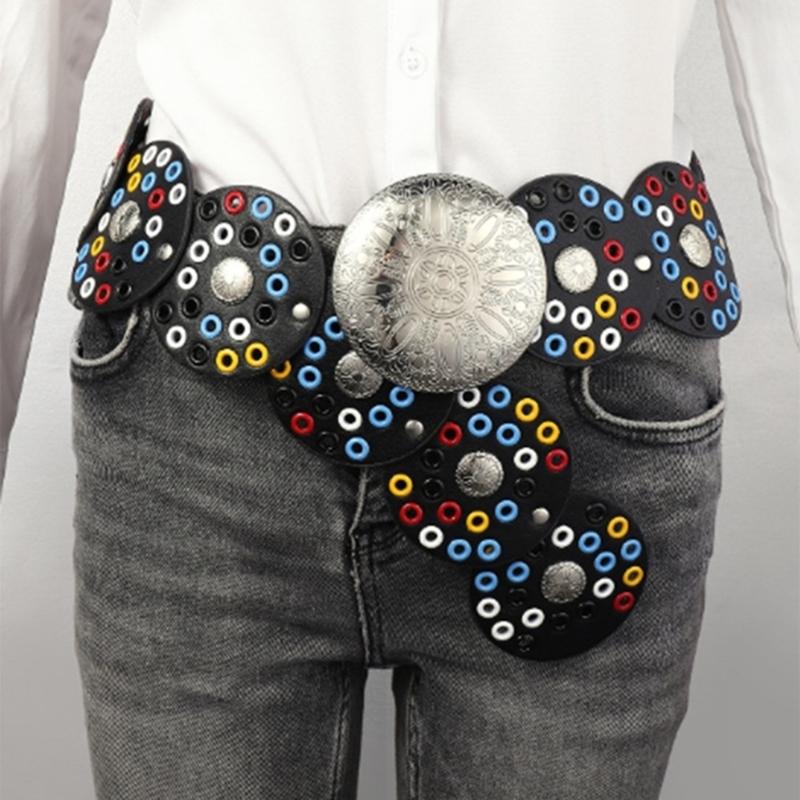 Waist Belt Hot Girl Sexy Grommet Discs Adjustable Body Chain for Dress Stage