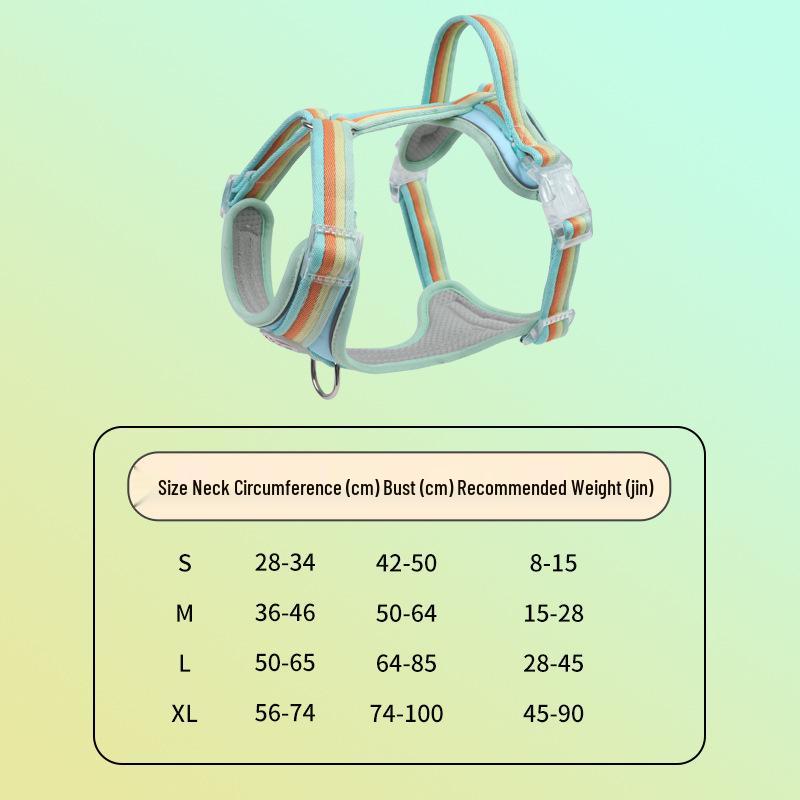 Macaron Color Pet Harness and Leash Set - Outdoor Explosion-Proof Vest Style Extra Small