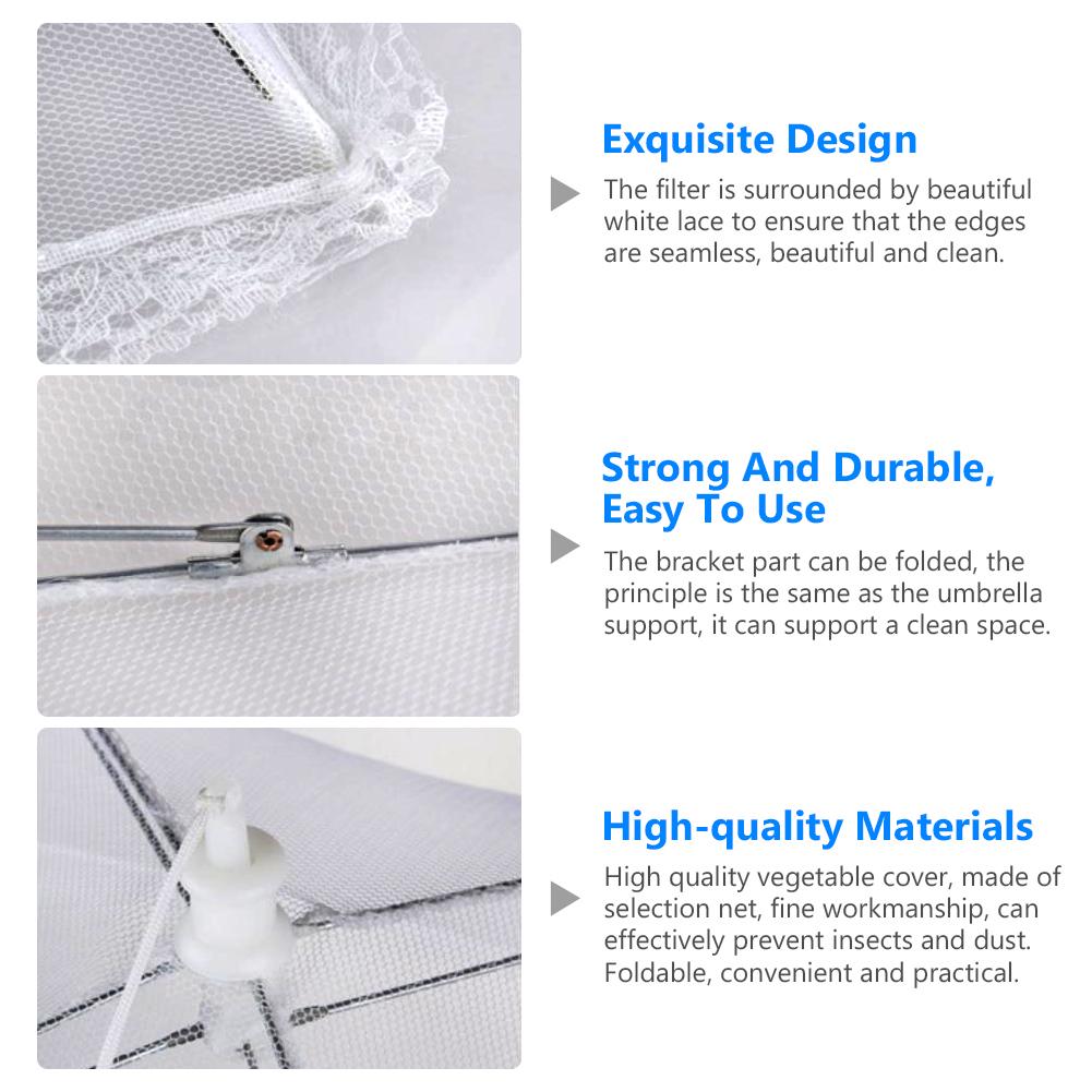 Foldable Food Cover Meal Gadgets Anti Fly Mosquito Mesh Kitchen Umbrella Tent Vegetable Reusable BBQ Fruit Protection Food Tools