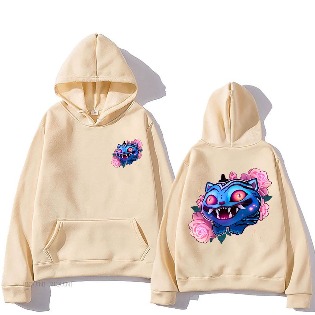 KPop Devil Hunter Derpy Tiger Hoodie Men's and Women's Retro Long Sleeve Sweatshirt Fleece Fashion Warm Hoodie