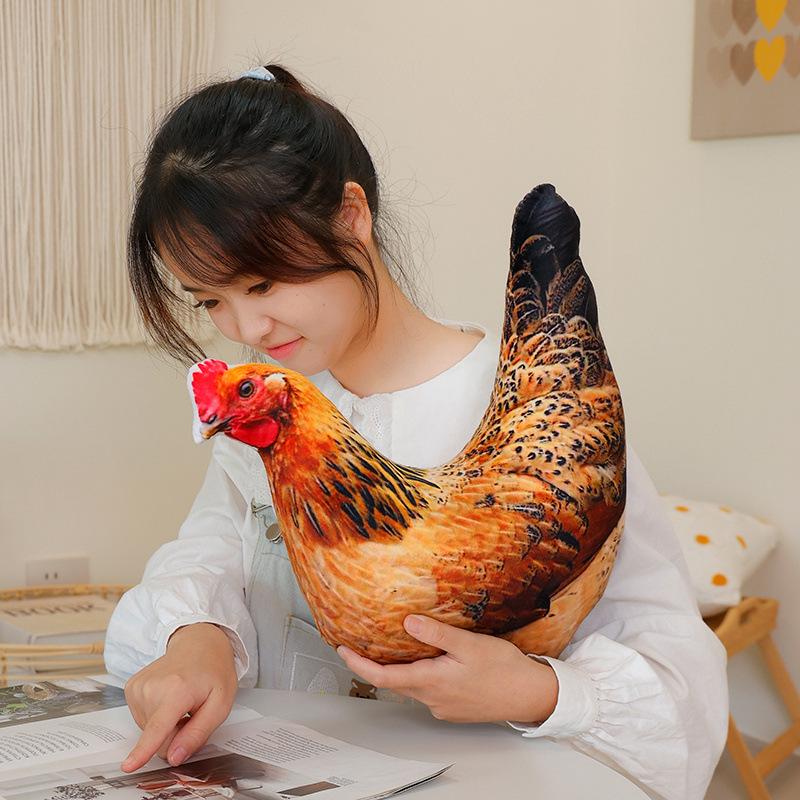 Wild Animal Plush Toy: Rooster, Hen, Duck, Goose Cushion Pillow - Children's Birthday Gift