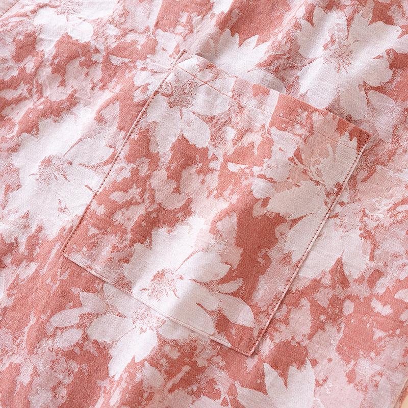 Damen Baumwoll Sommer Kimono-Stil Gaze Bademantel Pyjama, Große Größen, Mittellang Jacquard Nachtwäsche