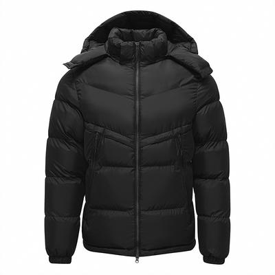 Hooded Cotton Coat, Thickened Cotton Coat, Men's Fleece Jacket, Versatile Warm Cotton Coat, Black Bread Coat