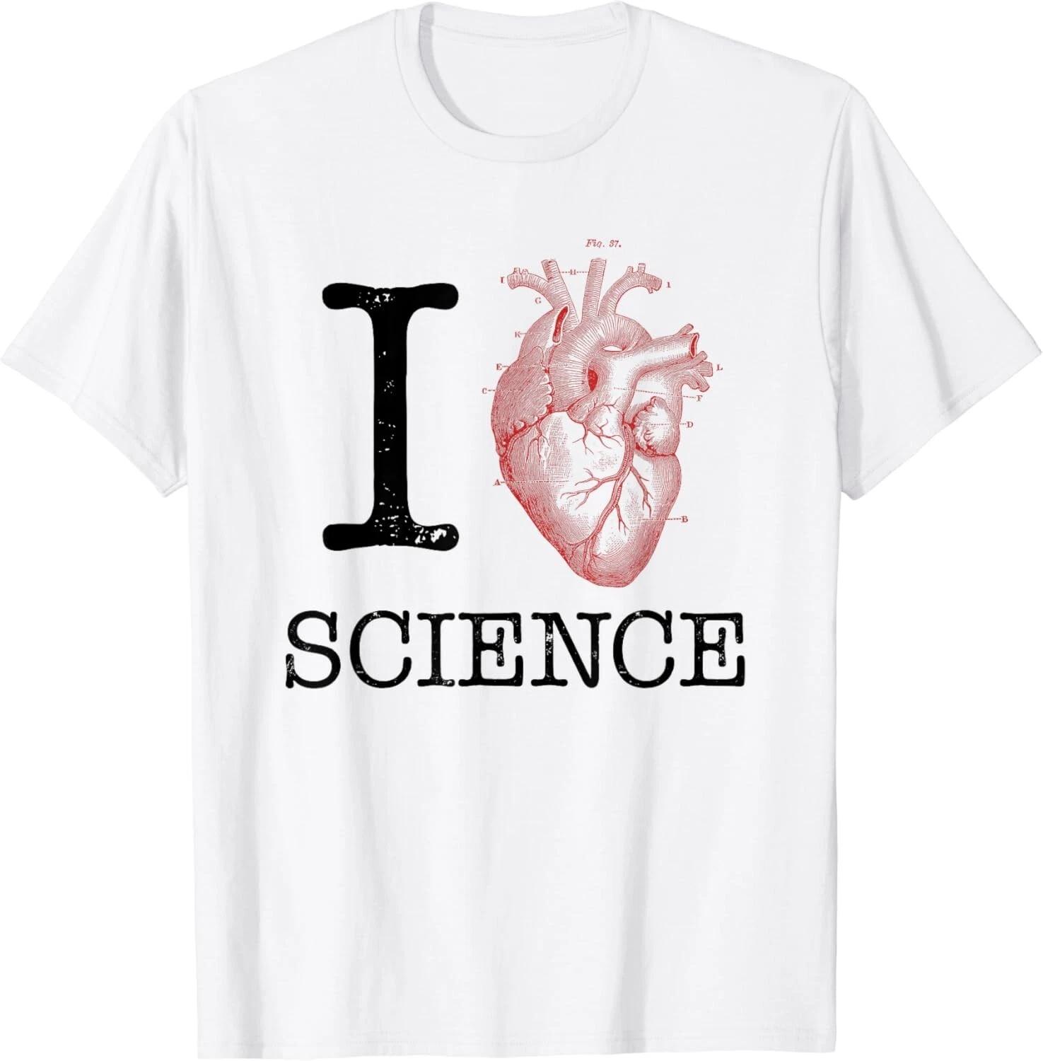 I Love Heart Science T-Shirt - Biology Tee T-Shirt Teacher Gift Unisex T-Shirt 2XL