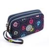 Waschbare Denim Damen Mehrfachfach-Clutch: Münz-, Make-up- und Handyaufbewahrung.
