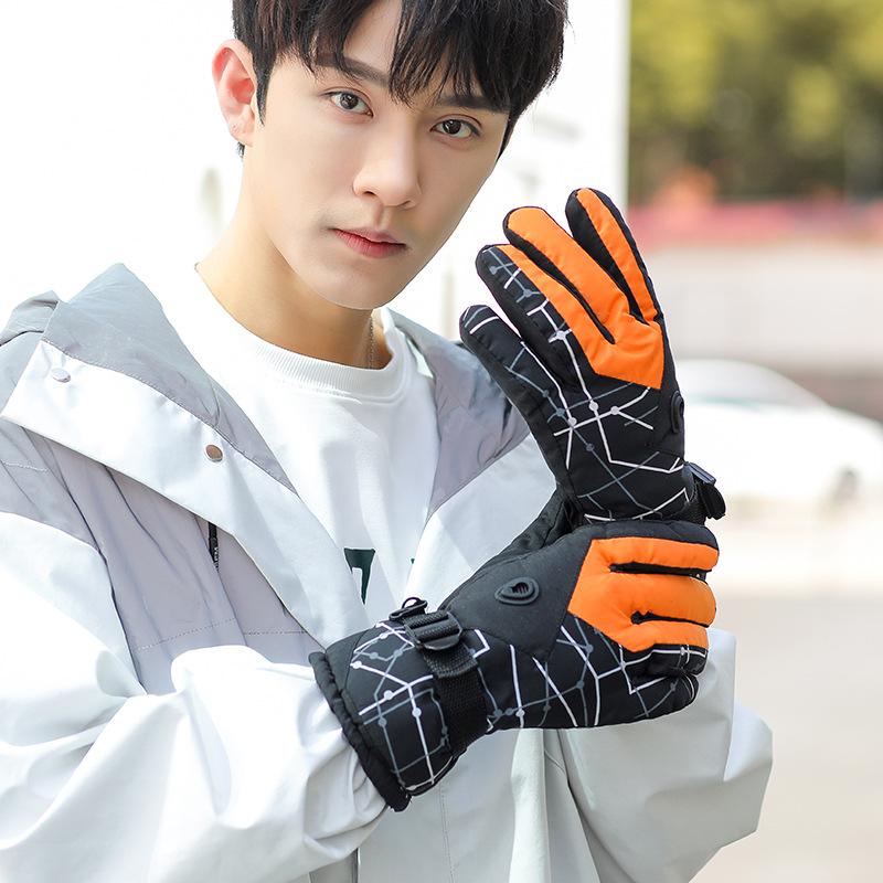 Thickened Waterproof Ski Gloves for Winter Outdoor Sports Breathable Non Slip Warm Gloves for Riding Men's Fleece Gloves