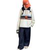 Girls' 2025 Colorblock Polo Sweater: Trendy Knitted Top for Big Kids in Korean Style