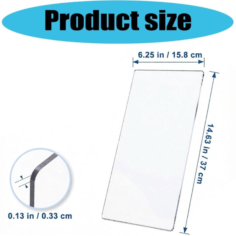 Transparent Acrylic Cutting Pad Sheets for Visible Guide Marks, Tool-Free Replacement, Die Cutting and Embossing Crafts