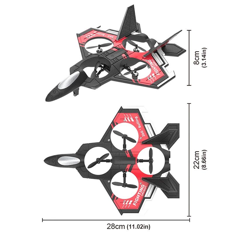 S98 Rc Foam Stunt Aircraft Toy Led Light Remote Control Fixed Height Four-Axis Combat Drone Anti Collision Fighter Kids Toys Boy