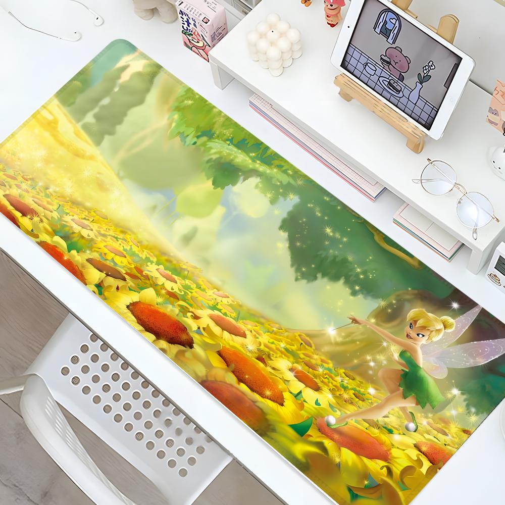 tinker bell Mouse Pad Gaming Locking Edge Big Computer Gamer Large Rubber Art Mousepad Laptop Valorant Desk Mat