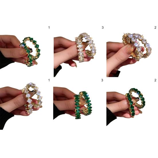 1 Paar Damen Creolen Glänzender Strass Rund Luxus Damen Ohrringe zum Geschenk