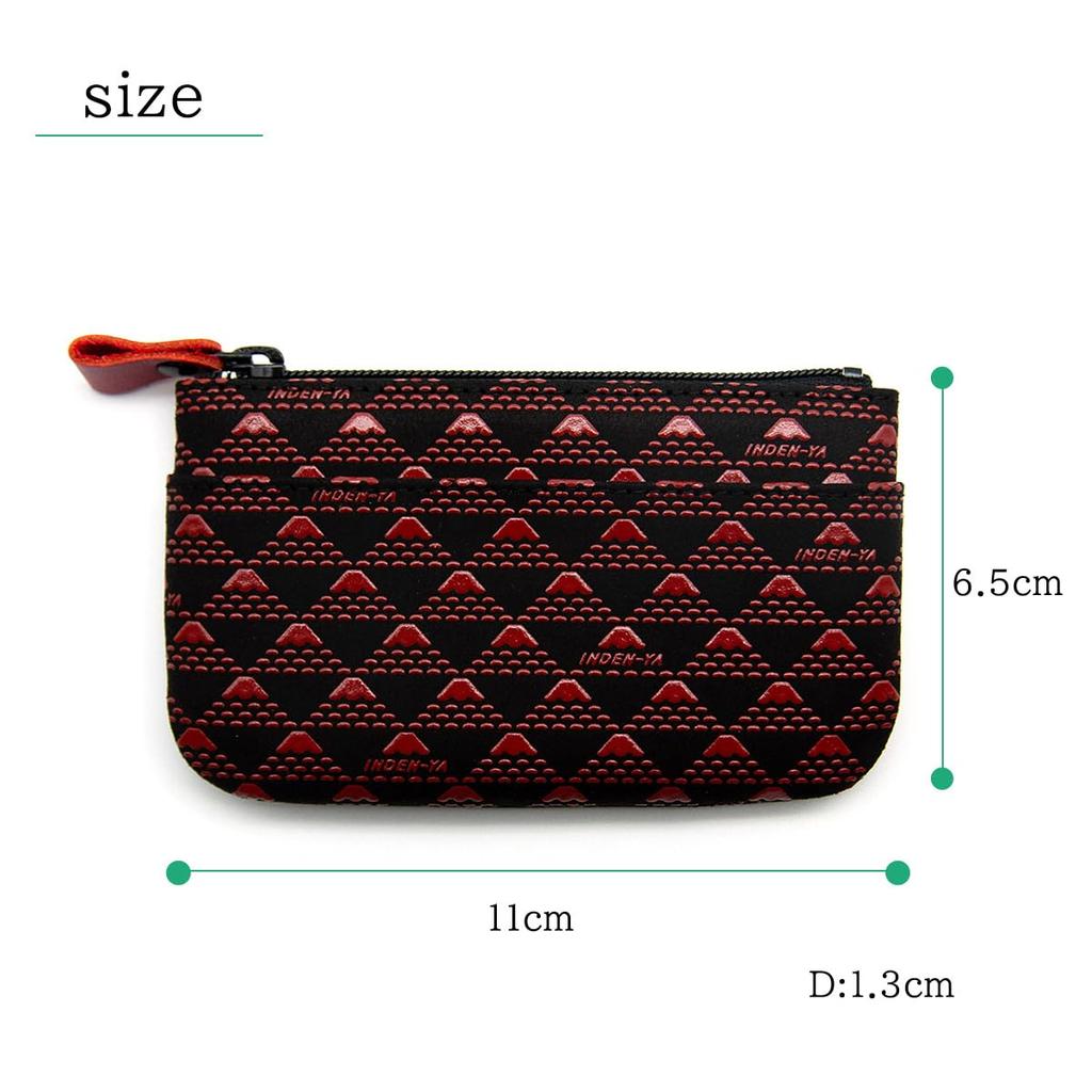 Inden-ya Inden Münzbörse mit Takane und Berg. Fuji Design, Traditionelle Handwerkskunst, Koshu Inden Hirschleder, Lackiert, Eigenmarke (Nein.