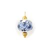 2 Pcs 304 Stainless Steel & Ceramic Charms Geometric Plum Flower Blue Printings For DIY Jewelry Necklace Earrings Keychains